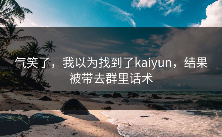 气笑了，我以为找到了kaiyun，结果被带去群里话术